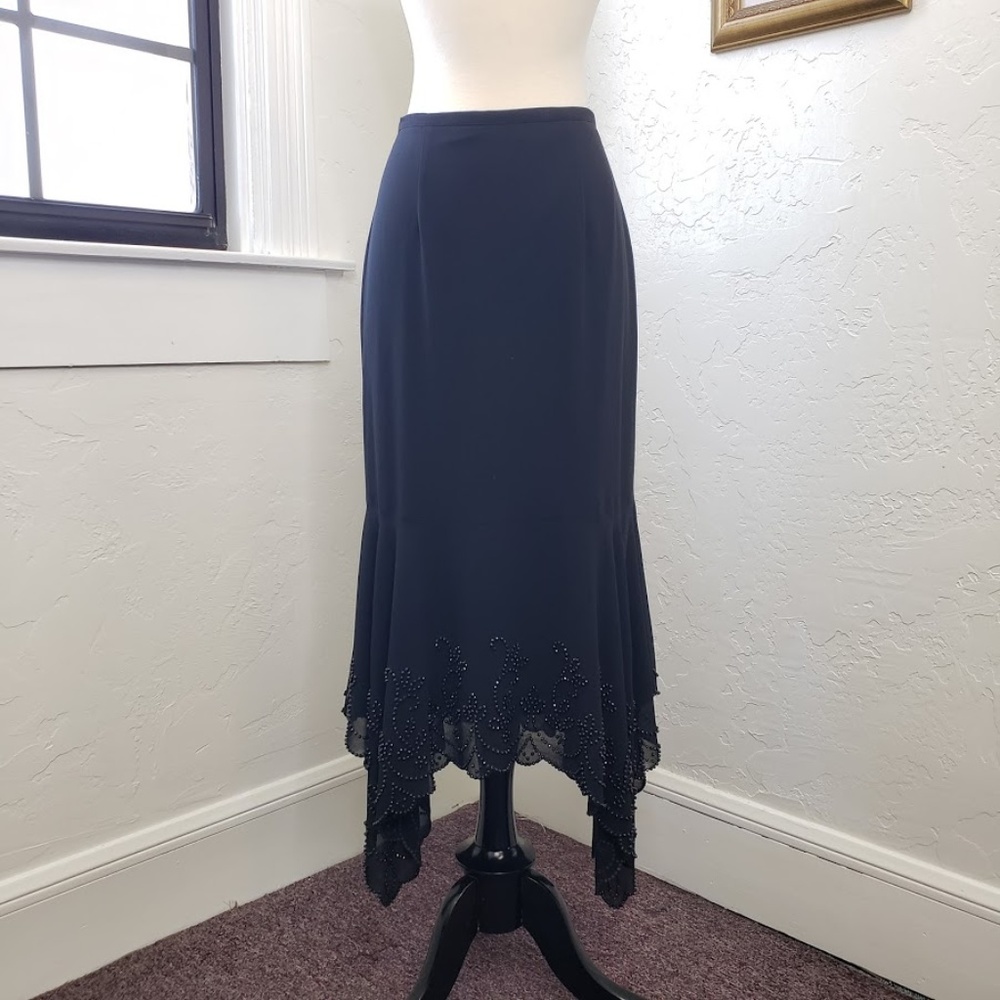 Vintage J.R. by Caliendo ~ Black Beaded Skirt